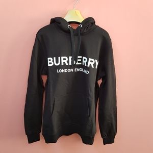 Burberry London Men Logo Print Black Hoodie